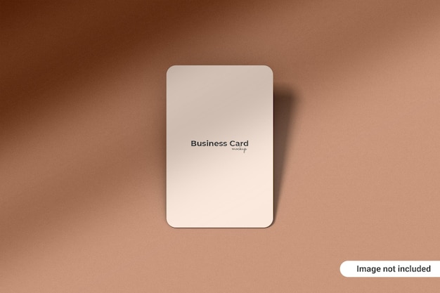 PSD minimalist rounded portrait business card mockup top view