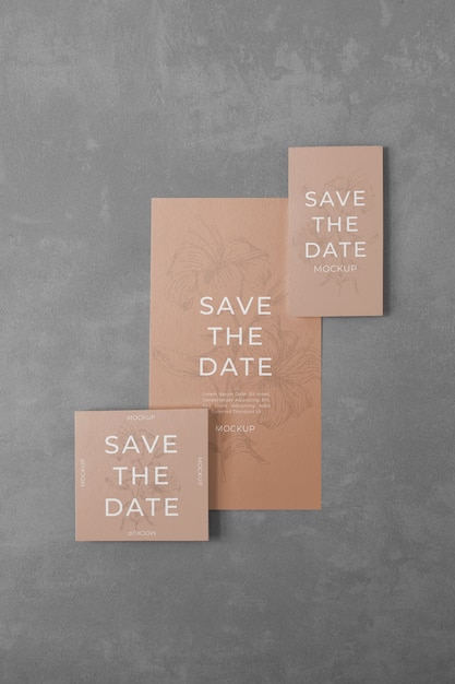 Minimalist save the date stationary mockup