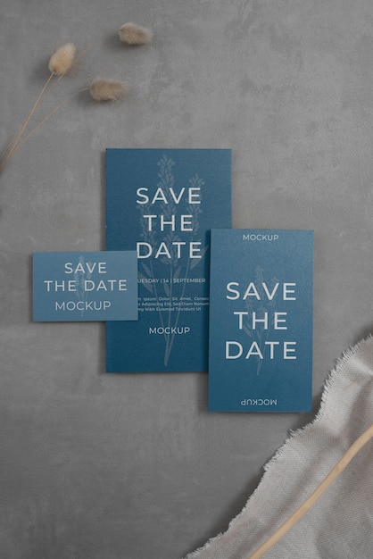 Minimalist save the date stationary mockup