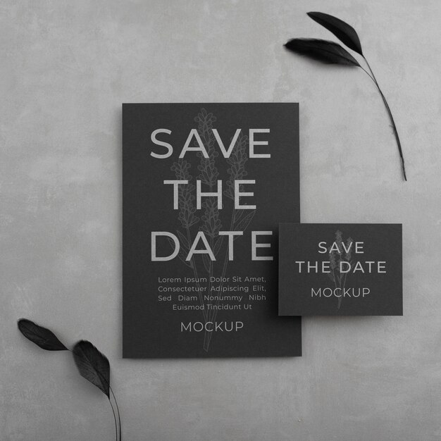 Minimalist save the date stationary mockup