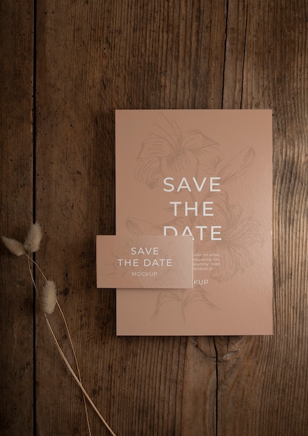 Minimalist save the date stationary mockup