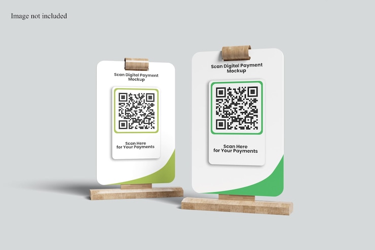 PSD minimalist scan digital payment mockup