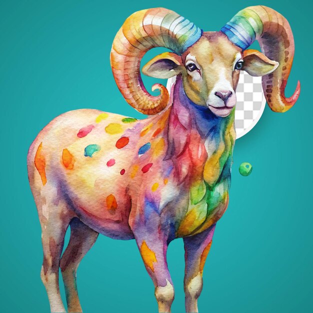 PSD minimalist sheep watercolor png