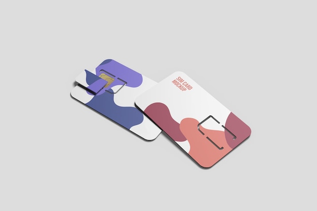 PSD minimalist sim card mockup for presenting your design to clients