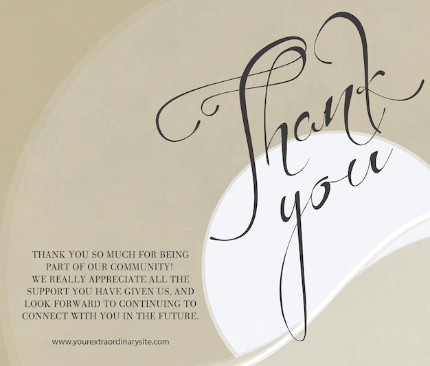 PSD minimalist simple modern calligraphy thank you instagram post