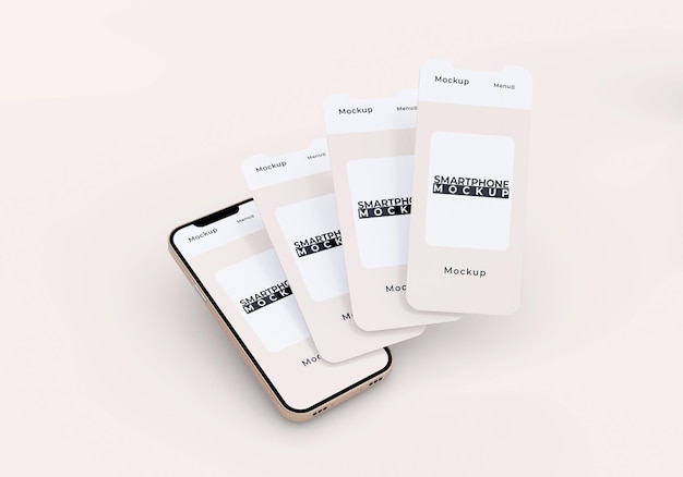 Minimalist simple phones and screen mockup