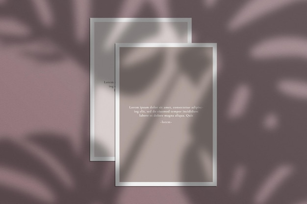 PSD minimalist and simple stationary design and paper mockup scene creator with organic shadow