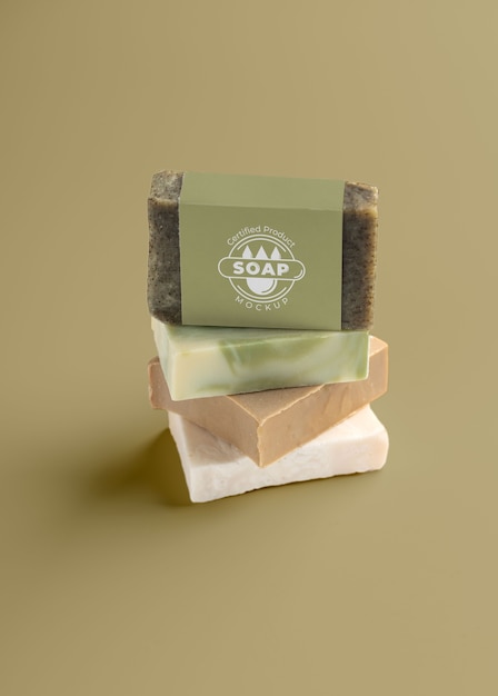 PSD minimalist soap composition mockup