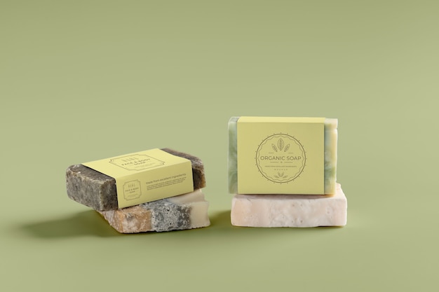 PSD minimalist soap composition mockup