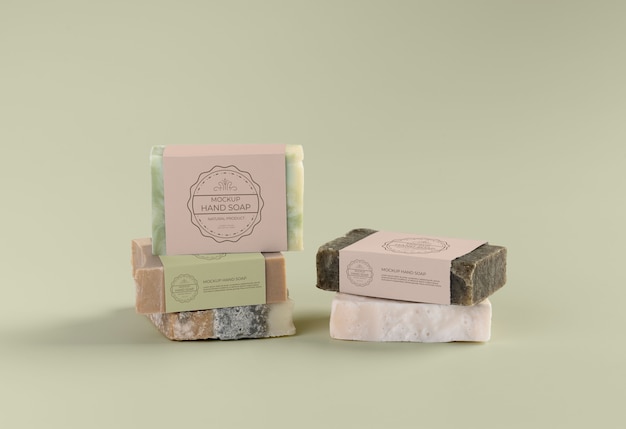 PSD minimalist soap composition mockup