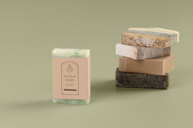 Minimalist soap composition mockup