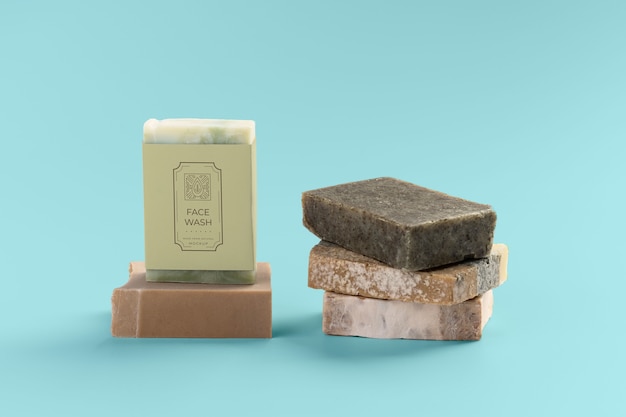 PSD minimalist soap composition mockup