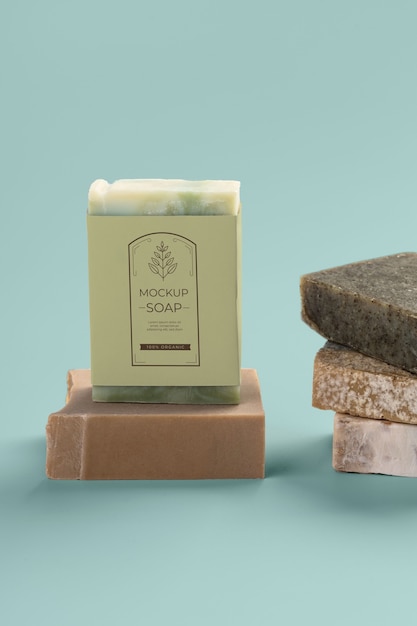 Minimalist soap composition mockup