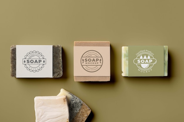 Mockup di composizione di sapone minimalista