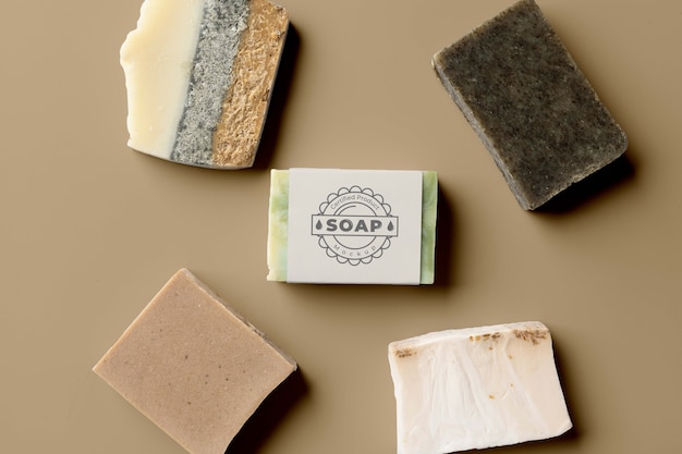 Minimalist soap composition mockup