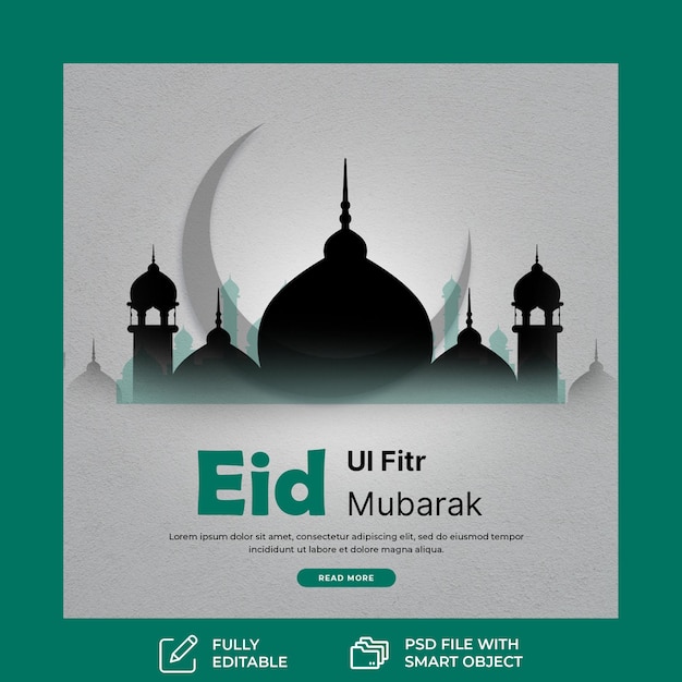 minimalist social media banner for eid ul fitr