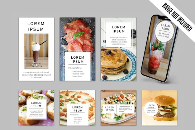 minimalist social media kit layout for food lovers