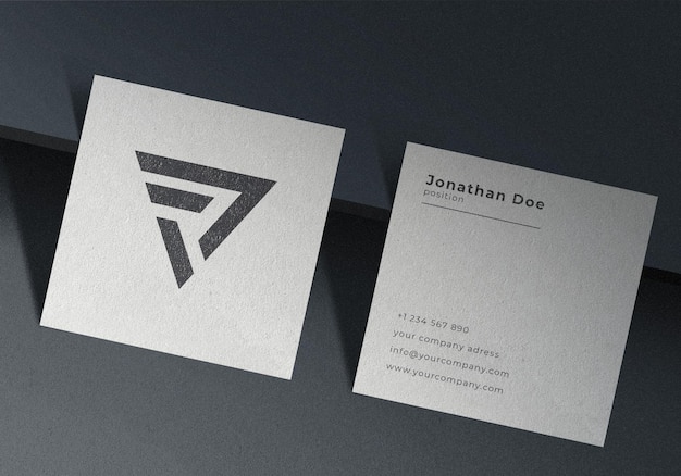 minimalist square business card mockup