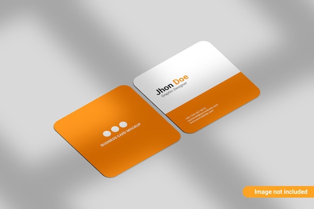 PSD minimalist square rounded portrait business card mockup