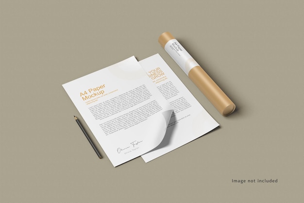 Minimalist stationery mockup rendering isolated