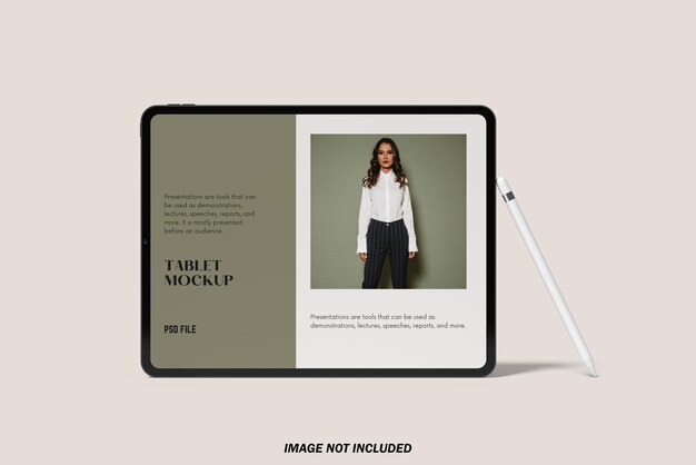 PSD minimalist tablet screen mockup