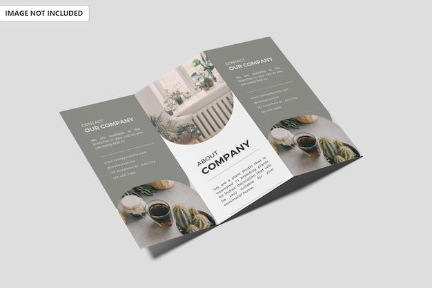 PSD minimalist trifold brochure mock up series 2