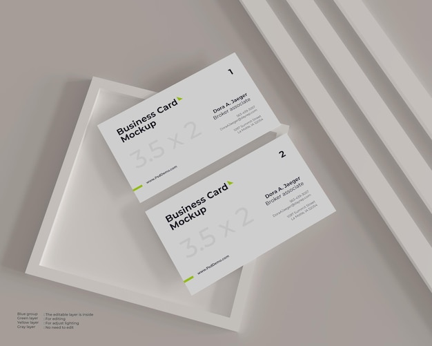 Minimalist two business card mockup