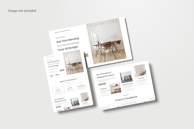 minimalist ui website mockup for showcasing your design to clients