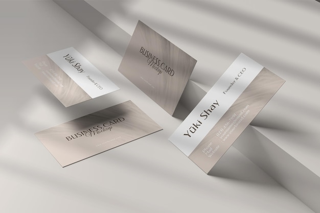 Minimalist visiting business card mockup