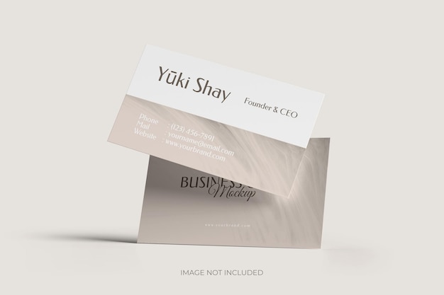 Minimalist visiting business card mockup