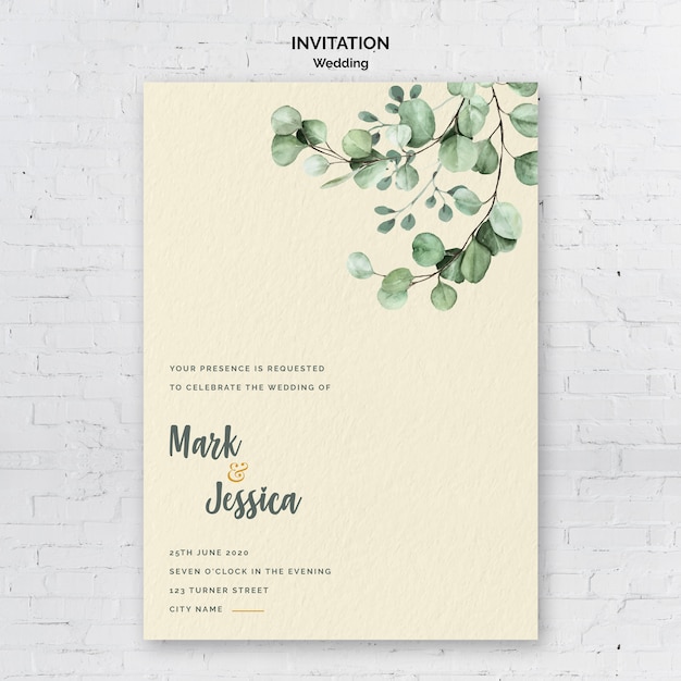 Minimalist wedding invitation