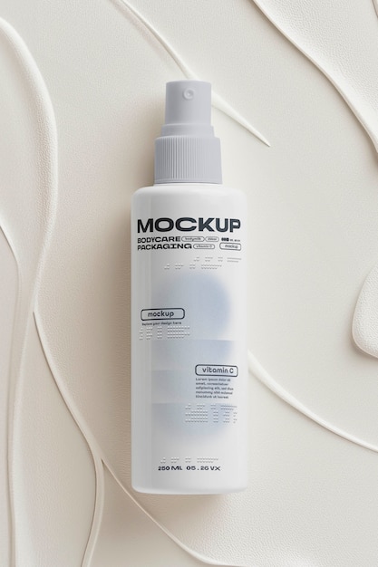minimalist white cosmetic spray bottle product mockup