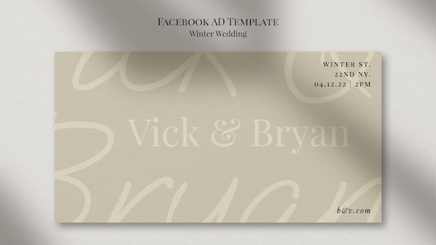 PSD minimalist winter wedding facebook template