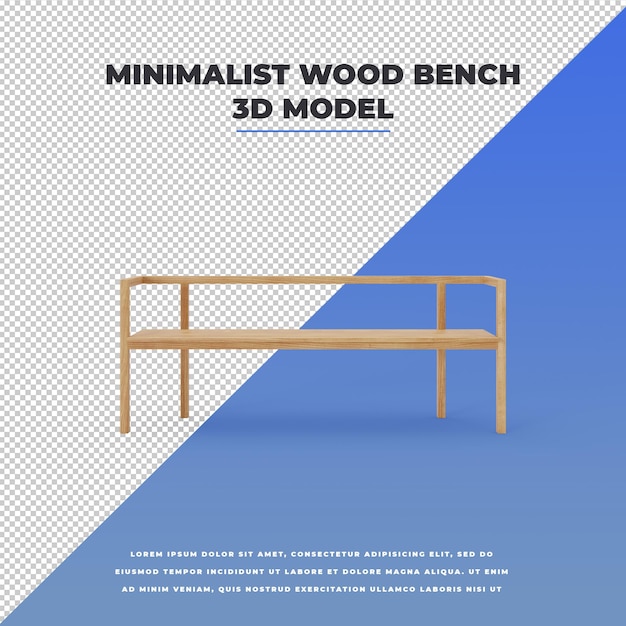 Minimalist wood bench