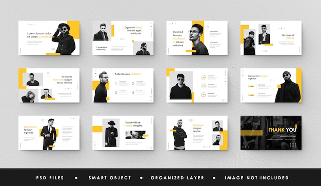 Minimalist Yellow White Business Presentation Slide Power Point Landing Page Keynote