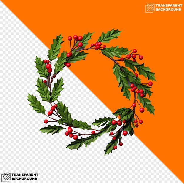 PSD minimalistic 3d model of christmas wreath