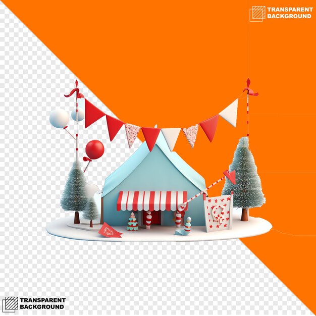 PSD minimalistic 3d model of festive banner