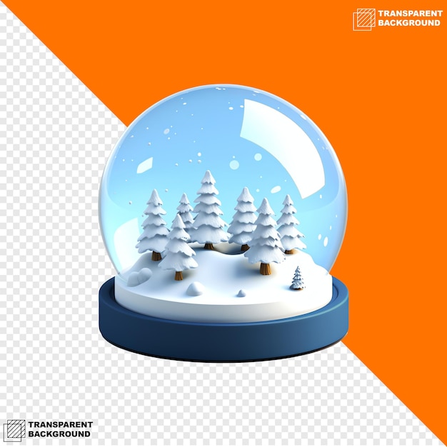 PSD minimalistic 3d model of snow globe