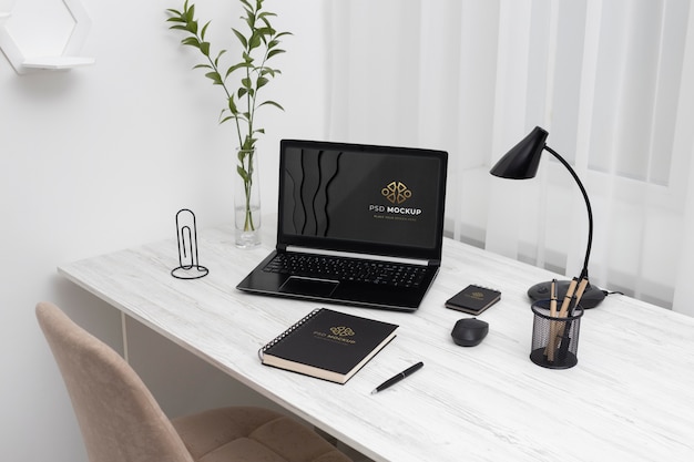 Minimalistic business desk still life concept