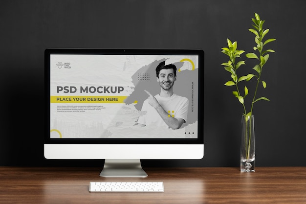 PSD minimalistic business desk still life concept