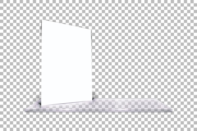 a minimalistic display featuring a blank panel on a sleek base ideal for presentations or signage