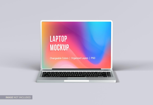 Minimalistic full screen laptop mockup changeable background