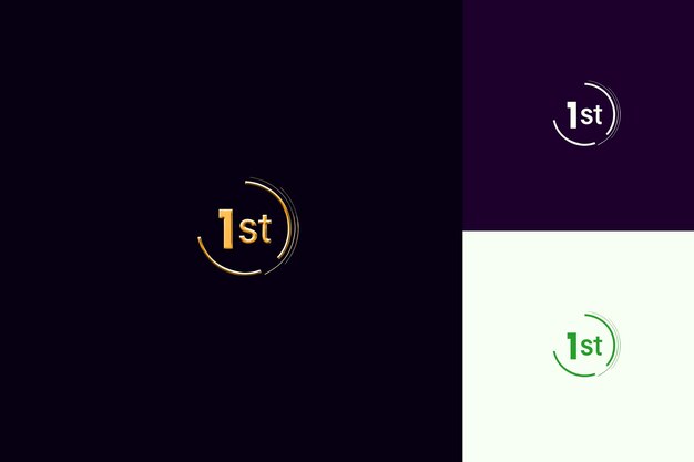 minimalistic logo with text 1st emblem logo with a simple ci vector abstract design collections