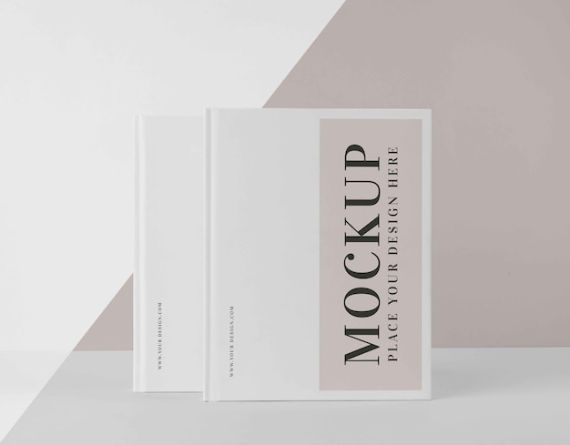 PSD minimalistic mock-up book arrangement