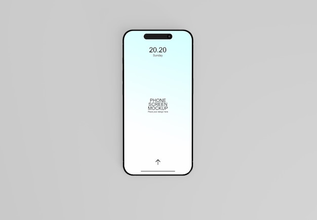 Minimalistic Phone Screen Mockup on a White Background