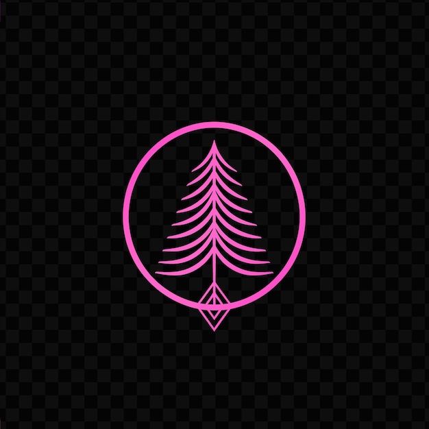 PSD minimalistic pine tree logo with decorative triangle and cir psd vector craetive simple design art