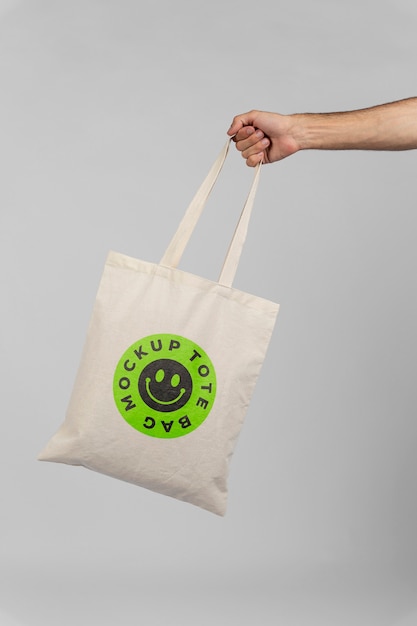 Minimalistic tote bag mockup