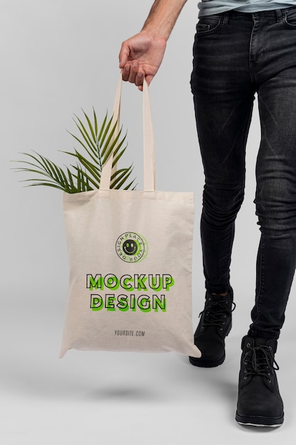 Mockup di borsa tote minimalista