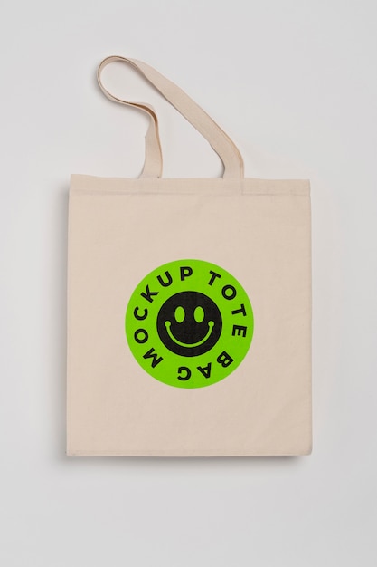 Minimalistic tote bag mockup