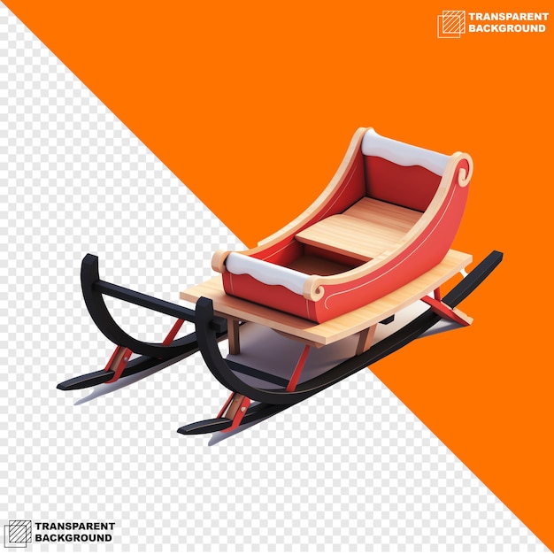 Minimalistisch 3d-model van sleigh